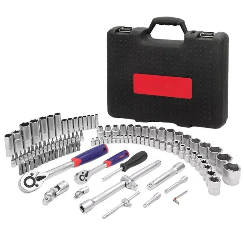 Socket Wrench - Professionelles 108-teiliges 1/2-Zoll- und 1/4-Zoll-Handwerkzeug-Steckschlüssel-Set, flexibel
